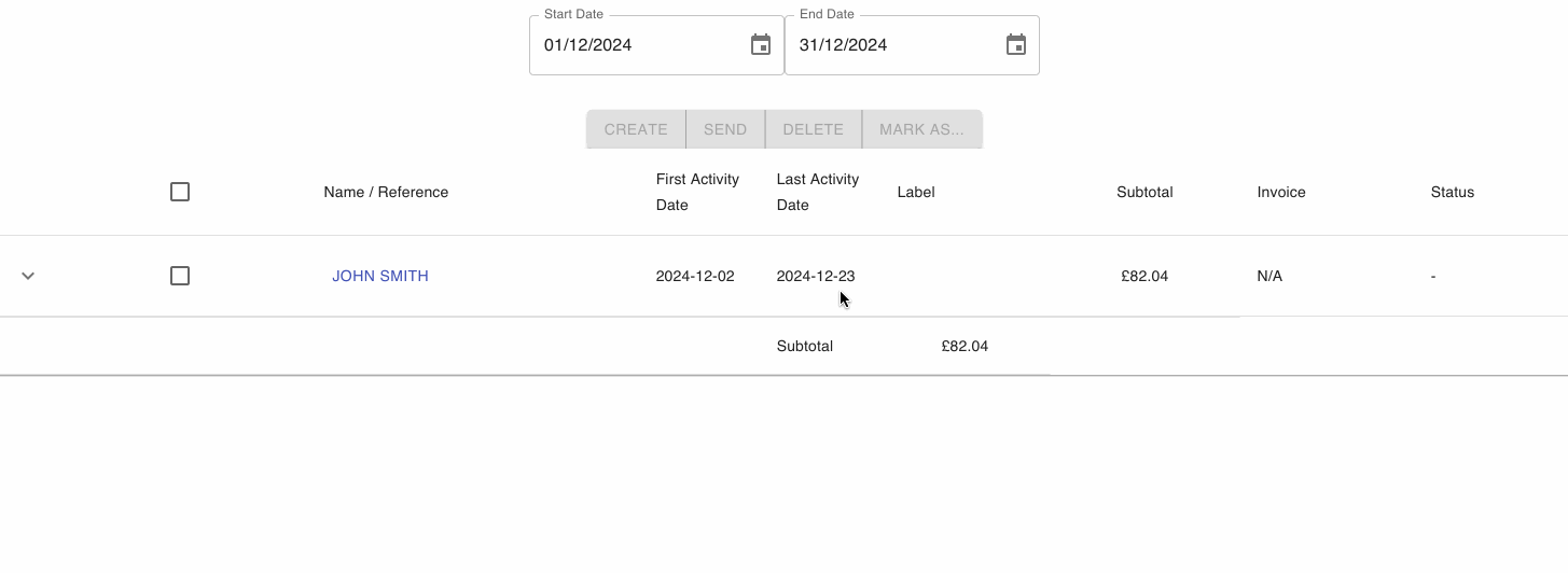expanded invoice view